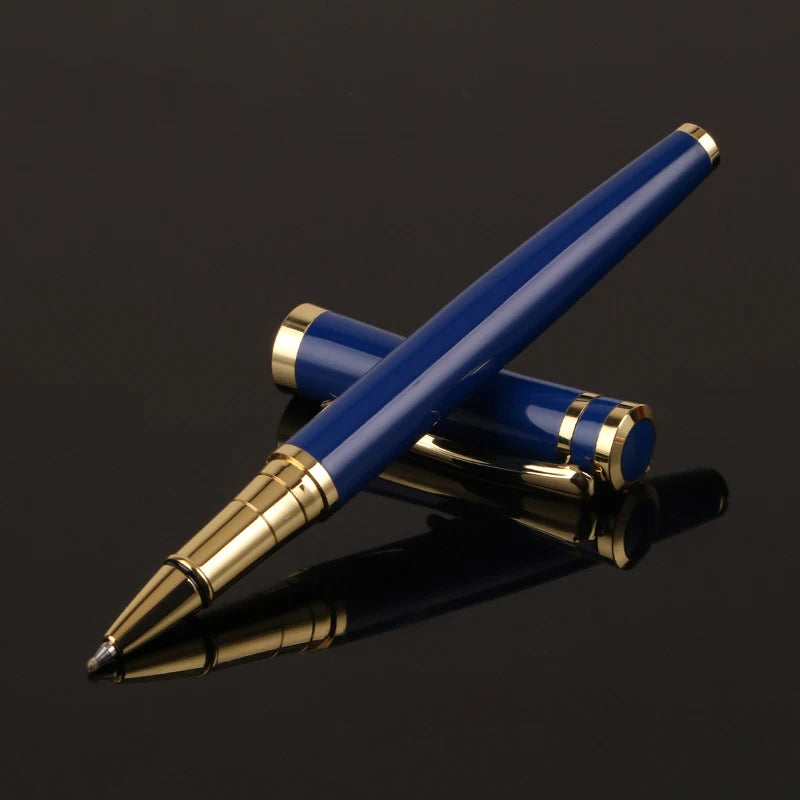 Luxury Metal Silver Black Signature Ballpoint Pens for Business Writing Office Supplies Stationery Customized Logo Name Gift