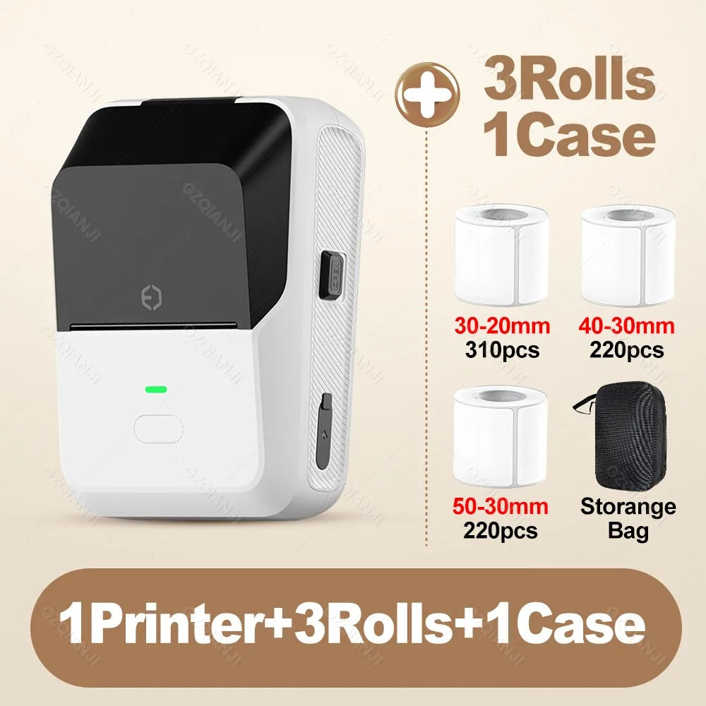 P2 Thermal Wireless Label Printer 20-58mm 2 inch Portable Bluetooth Sticker Mini Printer Price Tag Barcode Label Maker DIY