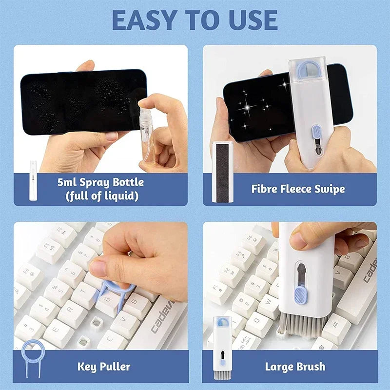 7-in-1 Multifunctional Cleaning Kit Laptop Keyboard Cleaning Brush Mobile Phone Screen Cleaning Bluetooth Headset Cleaning Pen