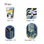 Batman Block Birthday Party Supplies Decoration Tableware Tablecloth Paper Cup Plate Napkin Cake Topper Kids Favors Gifts