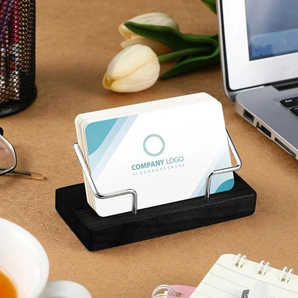 High-quality Wood Business Card Holder Desk Organizer Wooden Business Card Display Stand Postcard Holder Bracket for Office Home