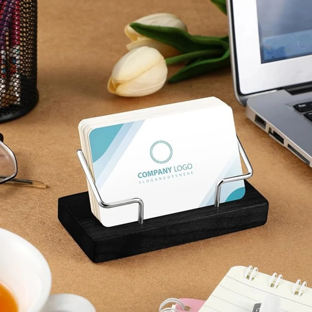High-quality Wood Business Card Holder Desk Organizer Wooden Business Card Display Stand Postcard Holder Bracket for Office Home