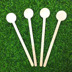 100 Pcs Wooden Coffee Stirrer Sticks Round Head Biodegradable Hot/Cold Drinking Stir Popsicle Disposable Coffee Swizzle Stick