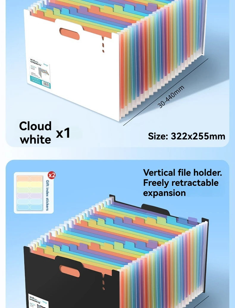 1PC Large Capacity Student Multi Layer Exam Paper Storage Bag, Vertical Scalable Classified Folder