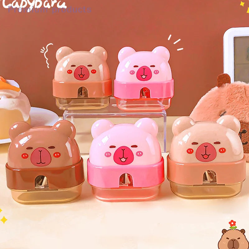 Portable Mini Manual Pencil Sharpener Cartoon Cute Capybara Pencil Sharpener Office School Supplies Student Stationery Gifts