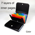 Small File Wallet Receipt Folder A6 Accordion Folder 7-layer 13-layer File Case Waterproof with Self-adhesive Index Tabs
