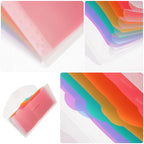 2Pcs Multi-Grid Expandable File Folder Receipt Organizer Plastic Accordion Design Portable Document Storage Bag for Office