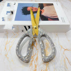 Bling Diamond Stainless Steel Shears Paper Cuttings knife Office Stationery Home Tailor Scissors Kitchen Cutter Cutting Tool