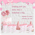 2/20pcs 24oz Reusable Party Cups with Straw & Lid Cute Bow Plastic Tumblers for Cold Drinks Home Office Outdoor Use Summer Gift