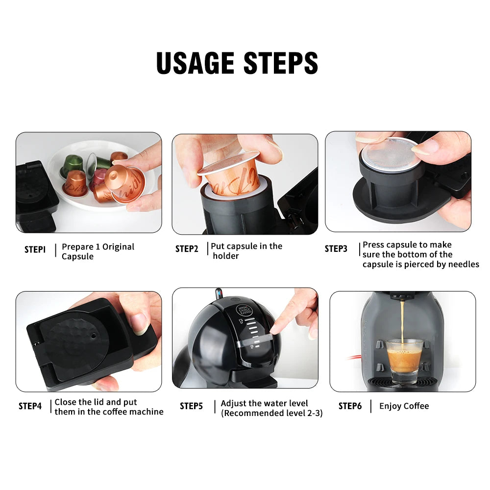 Capsule Adapter For Nespresso Original Capsules Convert for Dolce Gusto Crema Make for Dolce Gusto Coffee Machine CIRCOLO Genio