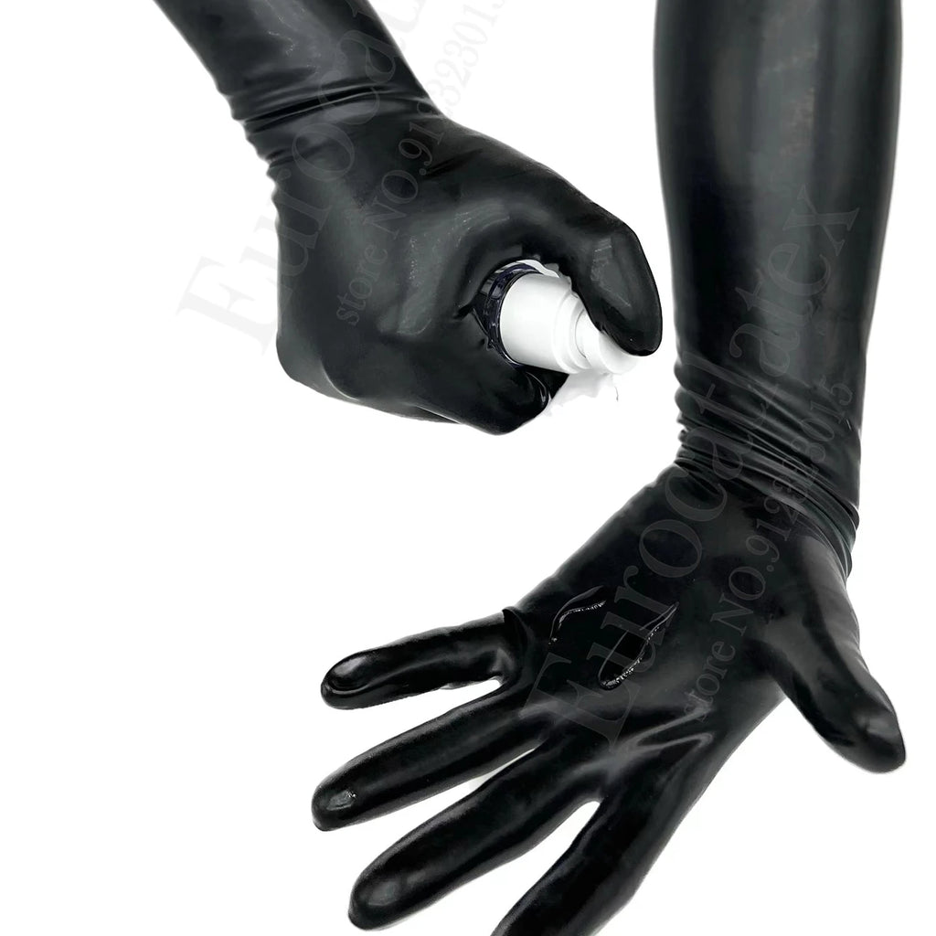 men Latex Gloves rubber socks  rubber Black Short  Gloves   Unisex Seamless chlorine  One-time molding  wear