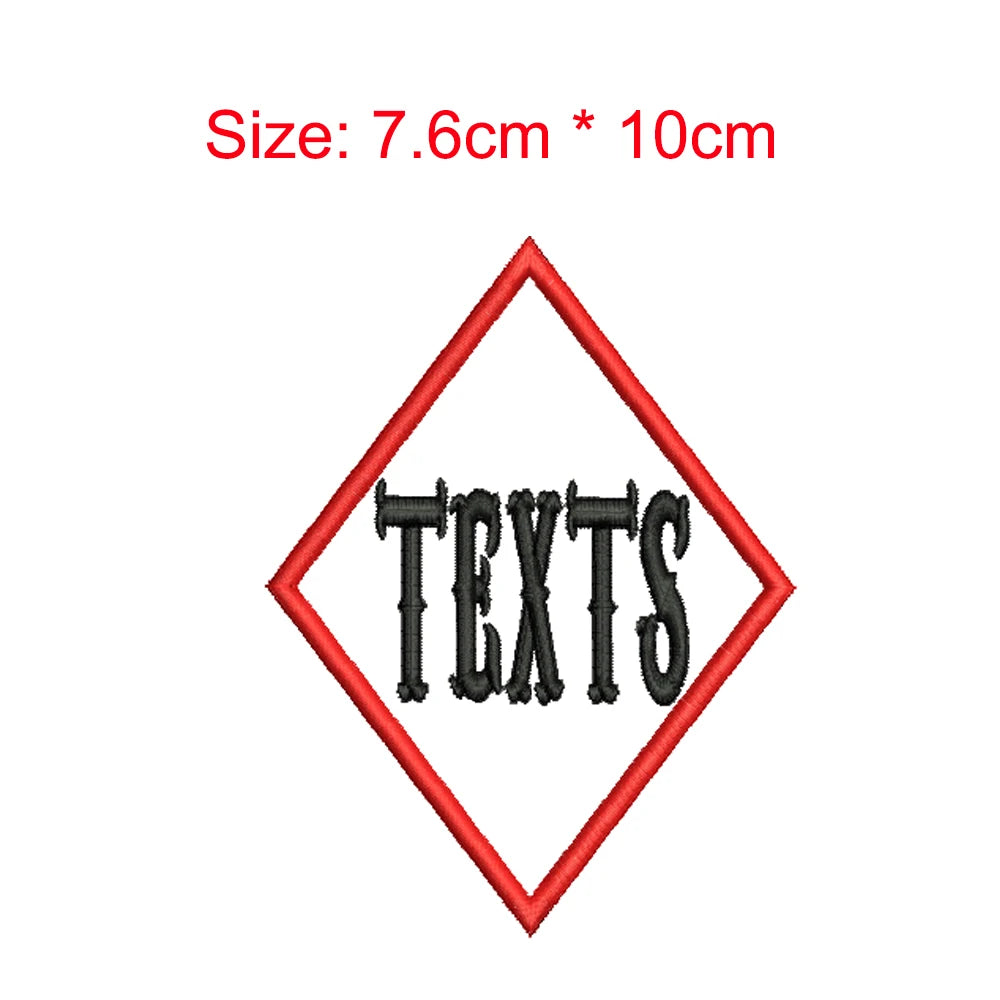 1pc 10cm Height Customized Name Small Square Tag Embroidery Patch Iron On Sew On Clothing For Left Chest Individual Badge