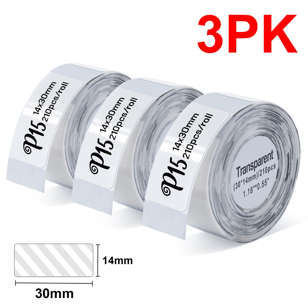 Portable Label Maker P15 Adhesive Thermal Label Printer Wireless Bluetooth Sticker Printer with P15 Self-adhesive Label Paper