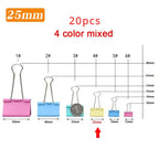 5-30Pcs Metal Binder Clips Colorful File Paper Clip 15/19/25/32/41/51mm Used for Books Stationery Clip School Office Supplies