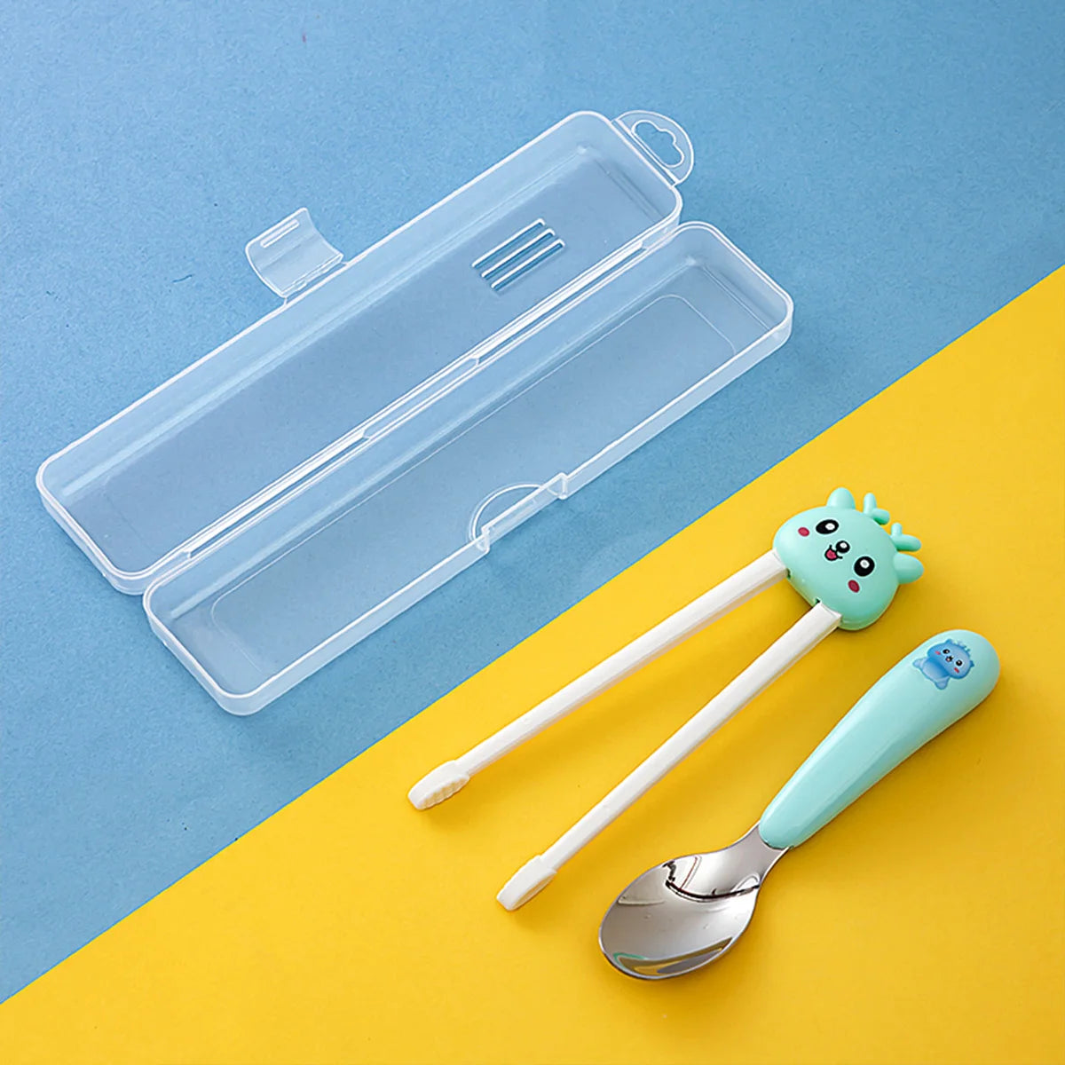 Portable Transparent Tableware Box Travel Flatware Storage Box With Flip Cover Dustproof Chopsticks Forks Spoon Cutlery Case