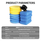 SEAMETAL 8-13pcs Microfiber Car Wax Applicator Pads Soft Auto Detailing Wax Sponge Set Car Paint Care Polishing Cleaning Pads