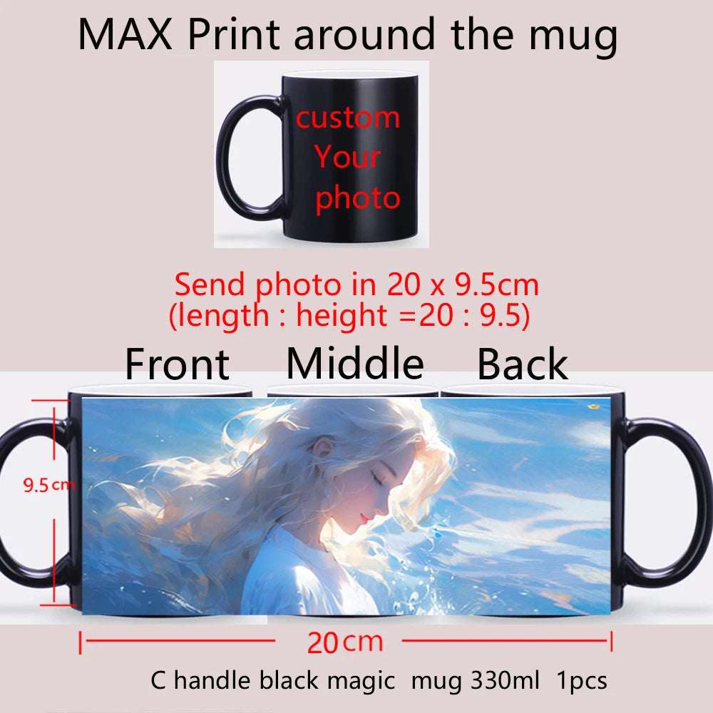 Personalised Magic Mugs Custom Colour Changing Cup Heat Activated Any Image Photo Or Text Printed On Mug Dad Mothers Day Gift
