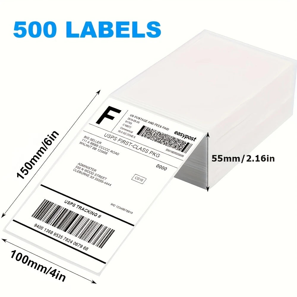 4x6 Inch Thermal Shipping Label Paper 100/200/300/500PCS Adhesive Paper For Express Waybill DHL UPS Express Barcode All-Purpose