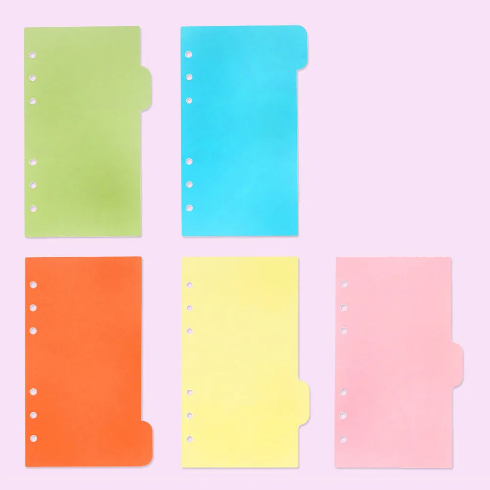 25Pcs Colored A6 Refill Paper Divider Sets for Spiral Notebooks Tab Cards Index Sheets Heavy Wear Resistant for Office School