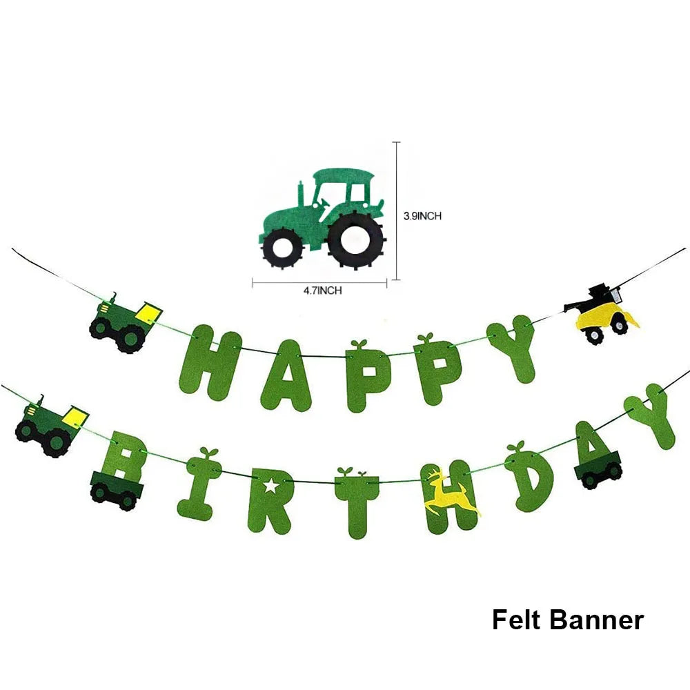  Green Tractor Birthday Party Supplies Farm Tractor Paper Plates Cup Napkins for Tractor Birthday Party Decoration Supplies
