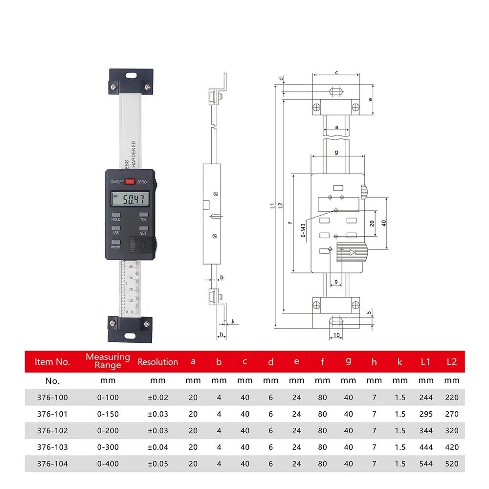 Hengliang High-Precision Stainless Steel Ruler Induction Machine Horizontal Stainless Steel Vernier Electronic Digital Caliper