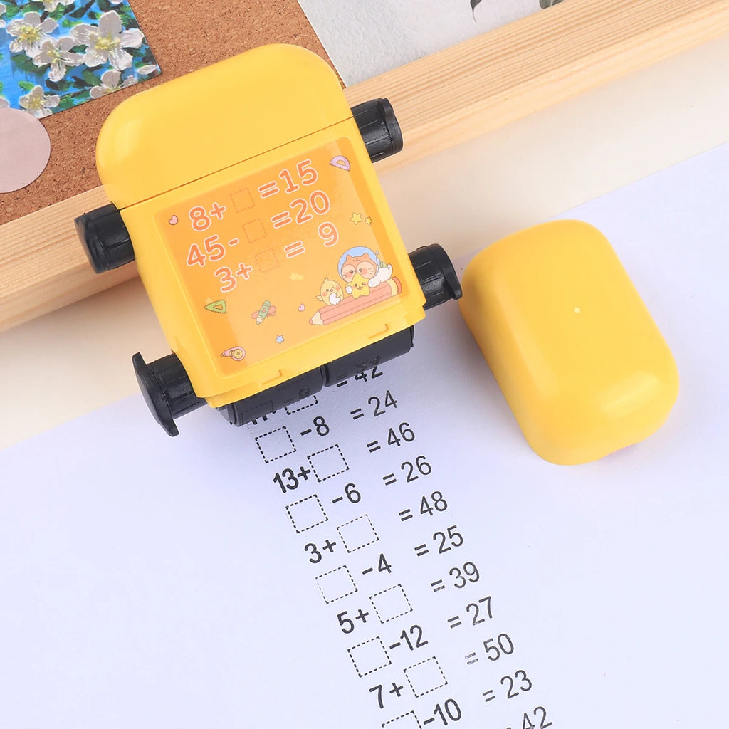 1 Two-in-one Double Roller Random Multiplication Stamp, Student Practice Math Calculation Question Builder Roller Stamp