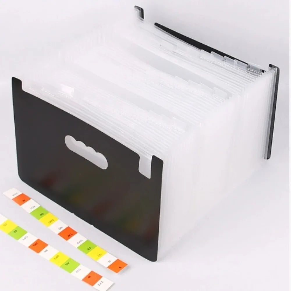 Portable 13/25 Pockets Expanding File Box A4 Expanding Capacity Accordion File Folder Document Organizer Office