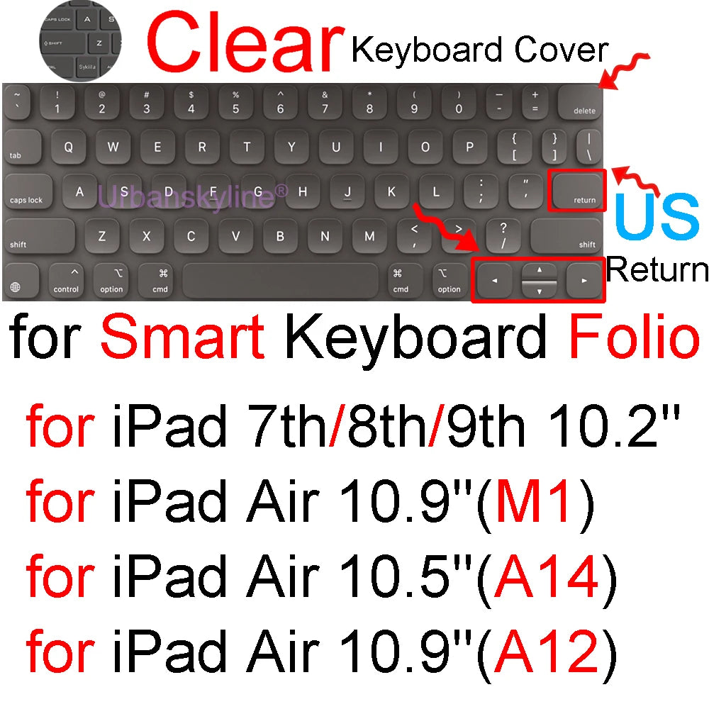 Keyboard Cover for iPad Pro 13 M4 12.9 Magic Keyboard Air 11 M3 10 10.5 10.9 M2 M1 Smart Case Folio Silicone Protector Skin TPU