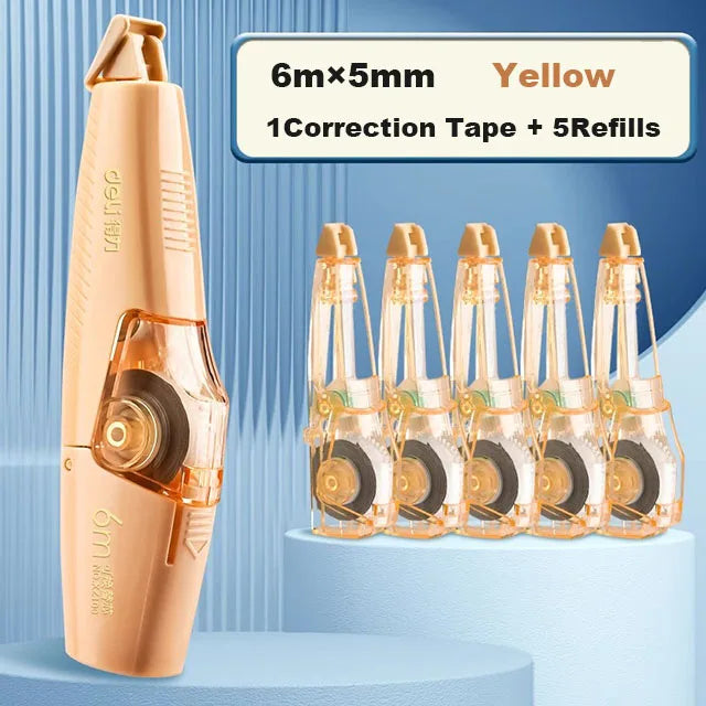 Deli Correction Tape 6m*5mm Large-capacity Correct Pen Diary Scrapbooking Student School Office Supplies Roller Correction Tape