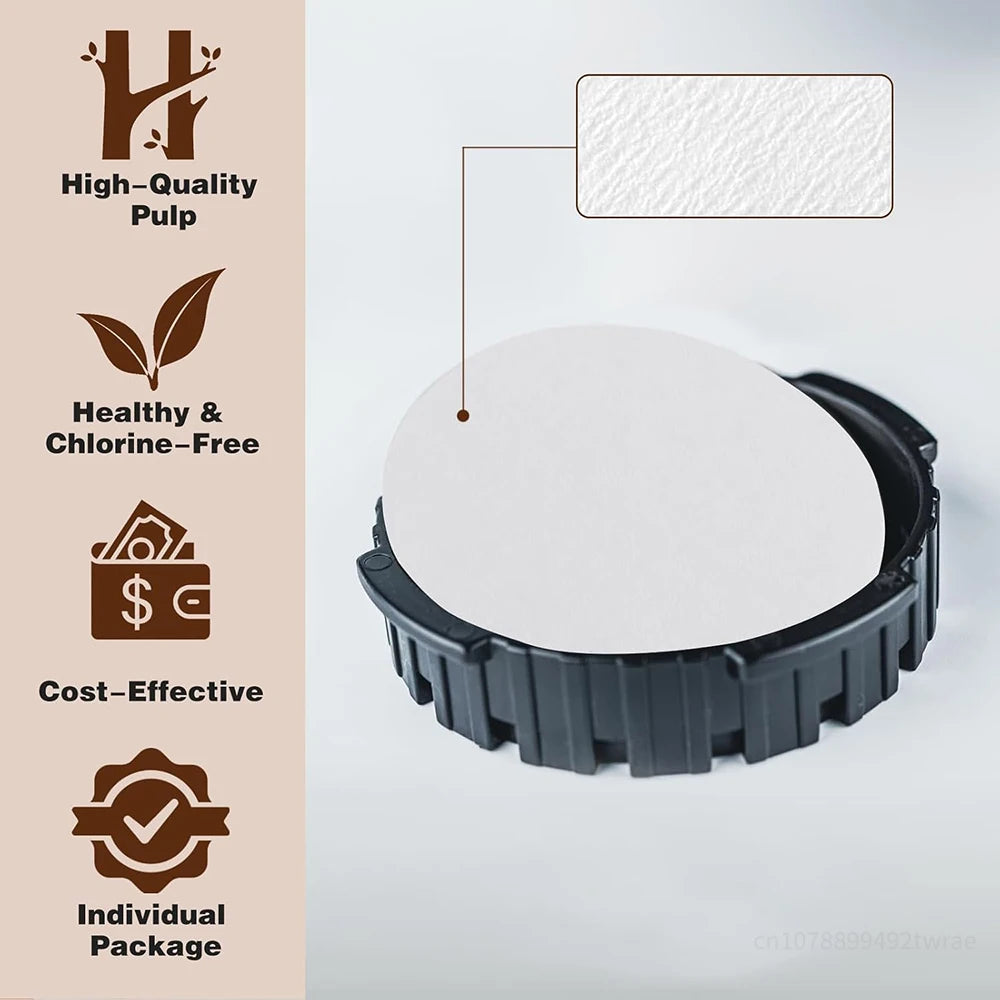 Replacement Paper Filters Round Disposable Coffee Filters Paper Compatible with Aeropress Coffee Makers for Brewing Tea Coffee
