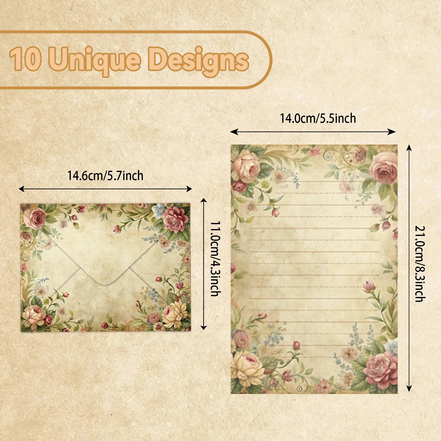 30 Sets Aesthetic Vintage Envelopes Letter Paper Kits DIY Postcard Invitation Cards Cover Letter Paper Stationery Supplies