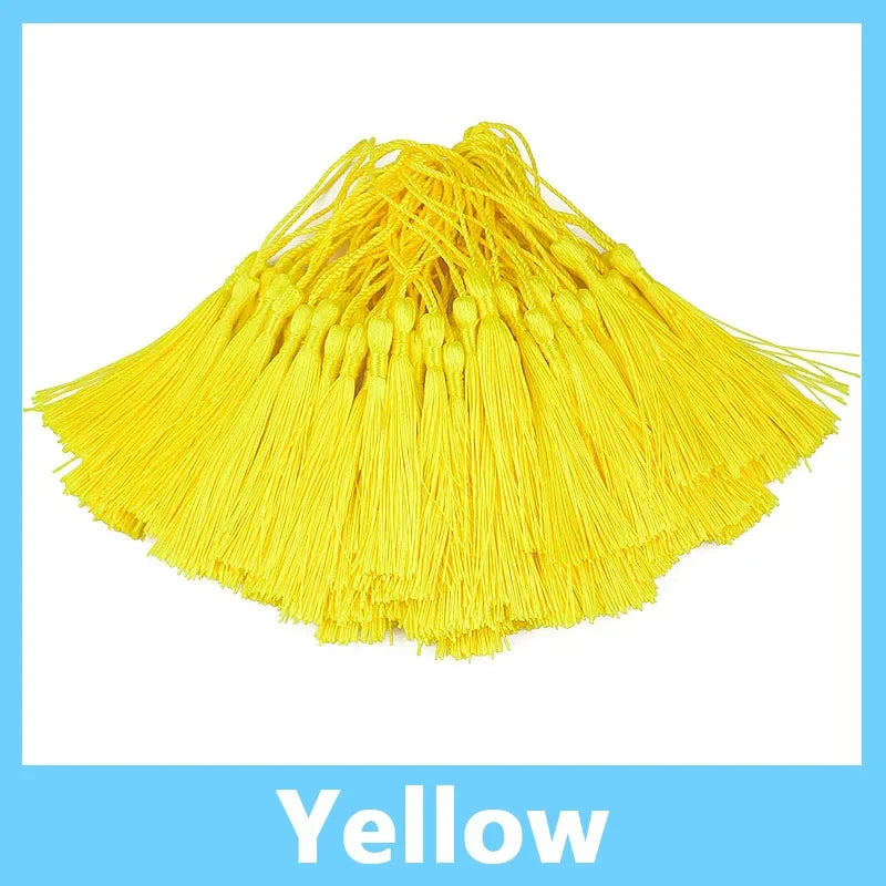 100pcs/Pack 13cm Tassel Silk Fringe Silky Floss Bookmark Tassels Mini Tassels for DIY Craft Jewelry Making Souvenir Bookmarks