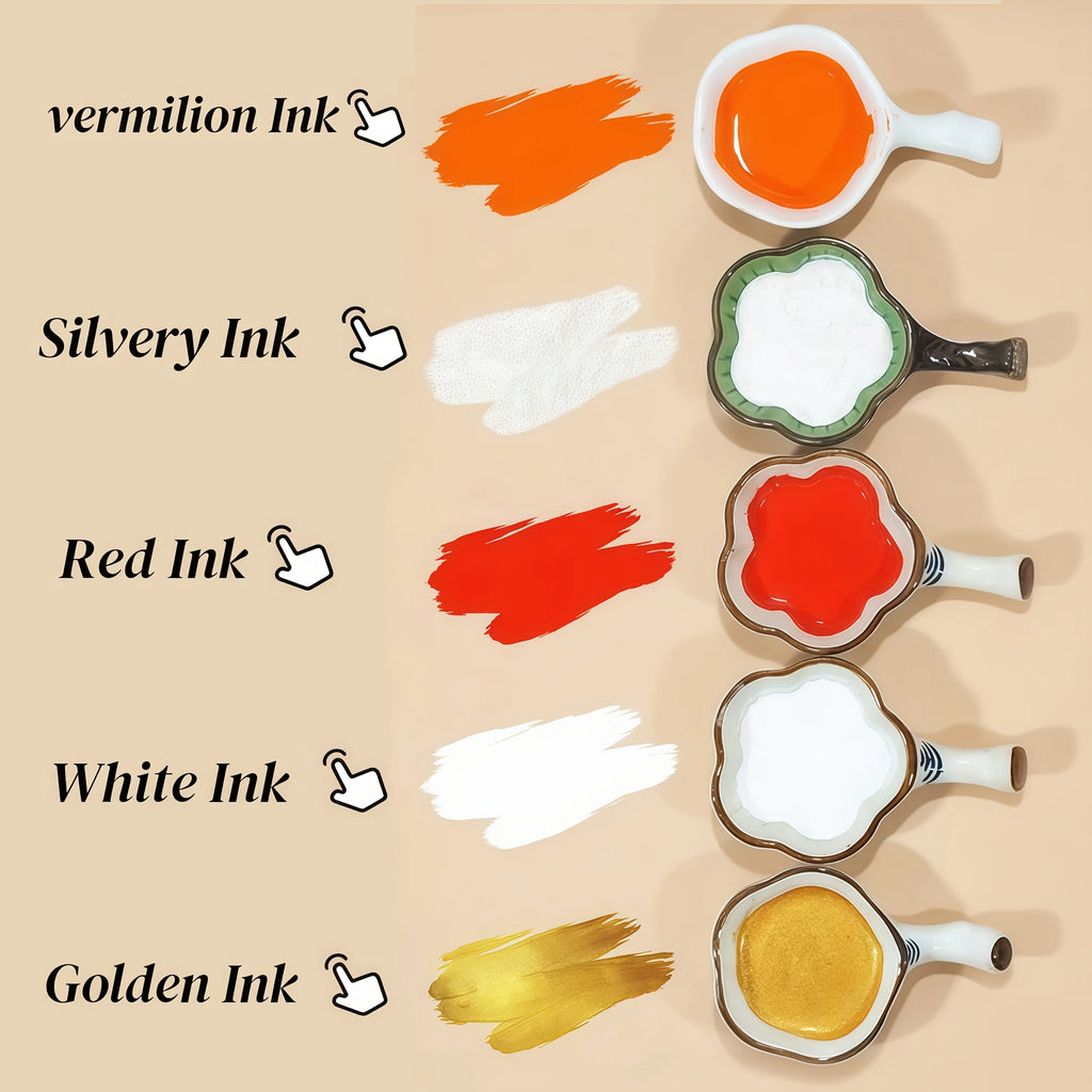 120ml Chinese Calligraphy Ink Colored Gold Silver Red White Vermilion Painting Brush Writing Brush Ink Artist Student Practice