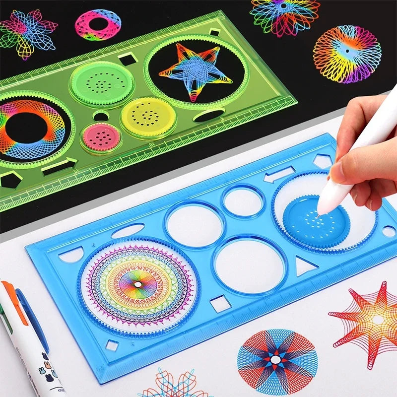 Geometry Spirograph Drawing Stencils Set Painting Template Art Crafts Creative Teenager Educational Toy Variety of Flowers Ruler