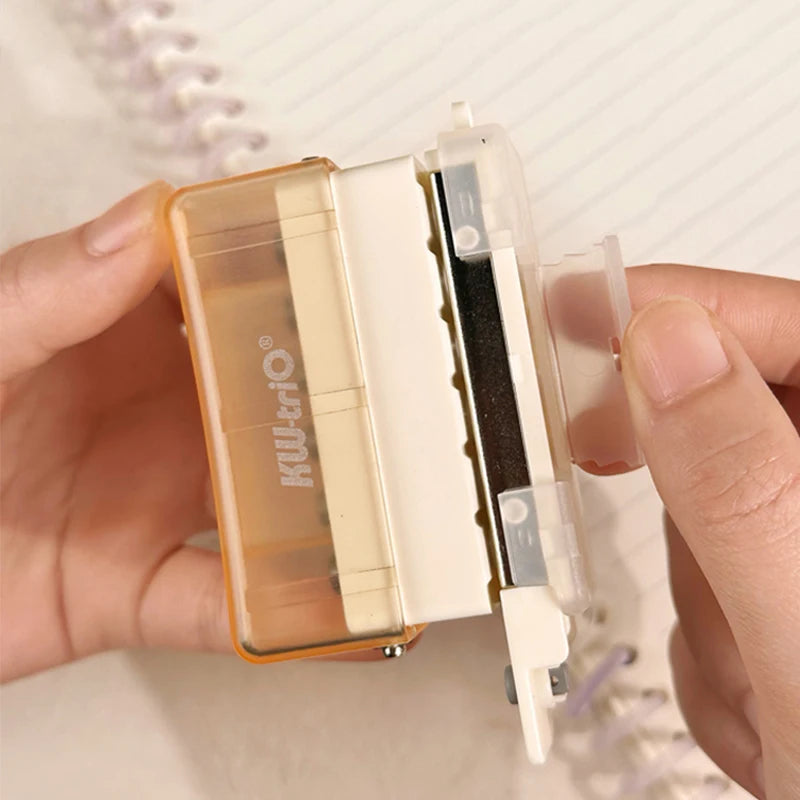 Handheld Mini 6 Hole Paper Puncher 5.5mm Aperture Versatile Scrapbook DIY Paper Cutter Ideal for Students Office Use