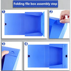 1pcs Foldable A4 File Folders, Large Capacity PP Document Storage Boxes, Suitable for Office, School, Back to School Season