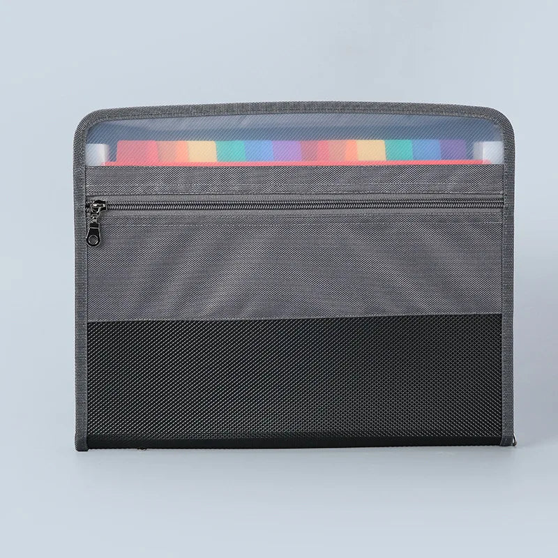 Accordion File Organizer with Safe Zipper, 13 Pocket Expanding File Folder with Front Pencil Pouch,  School Office Supplies