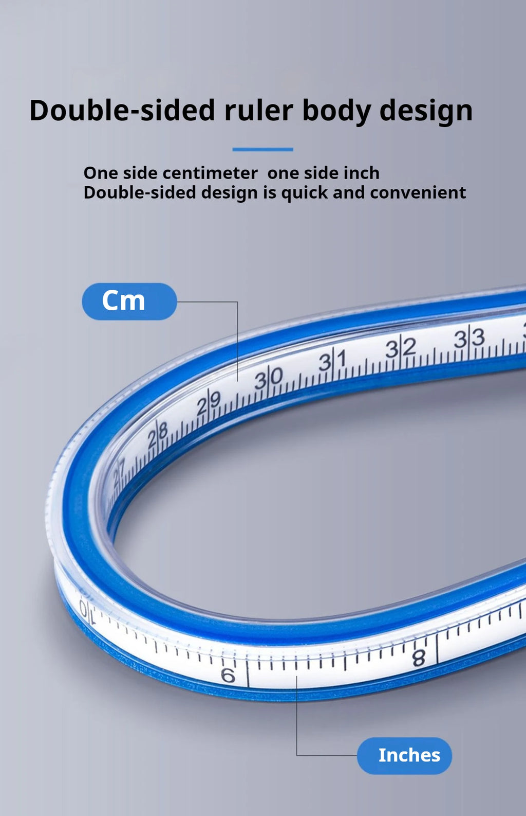 Flexible Curve Ruler Sewing Soft Rulers Drafting Drawing Tool Serpentine Plastic School Office Supplies 30cm 40cm 50cm 60cm