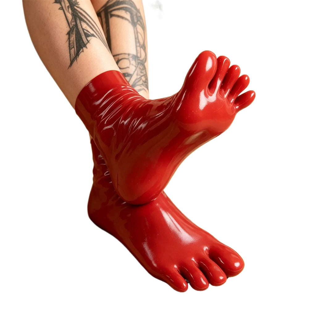 Transparent black Latex Gloves Women's Full Finger Rubber Gloves Wear