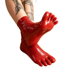 Transparent black Latex Gloves Women's Full Finger Rubber Gloves Wear