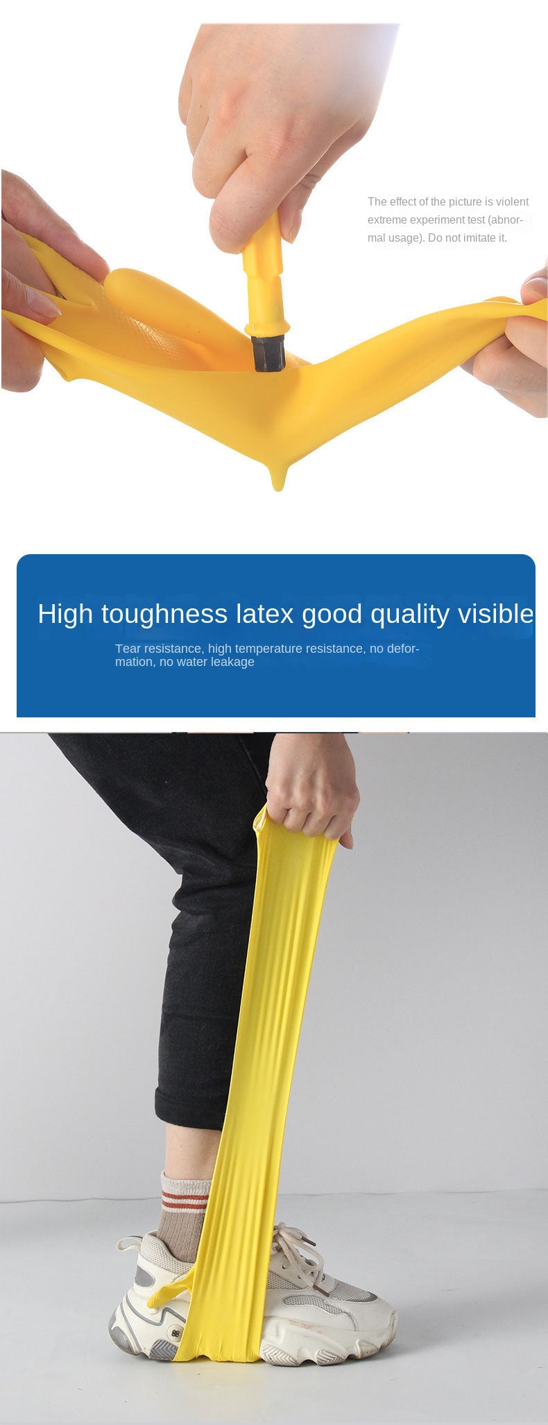 1 Pair Thick Rubber Gloves Plastic Latex Wear-Resistant Dishwashing Household Labor Protection Glove Car Wash Waterproof Kitchen
