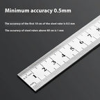 15cm/20cm/30cm/40cm/50/60cm Metal Ruler Stainless Steel Straight Ruler Measuring Ruler Precision Double Sided Measure Ruler Tool
