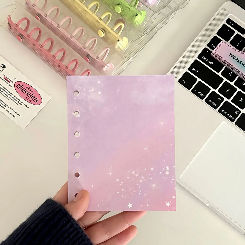 A7 Widening Colouful Notebook Refill Spiral Binder Inner Page Grid Diary Agenda PlannerSchool Stationery