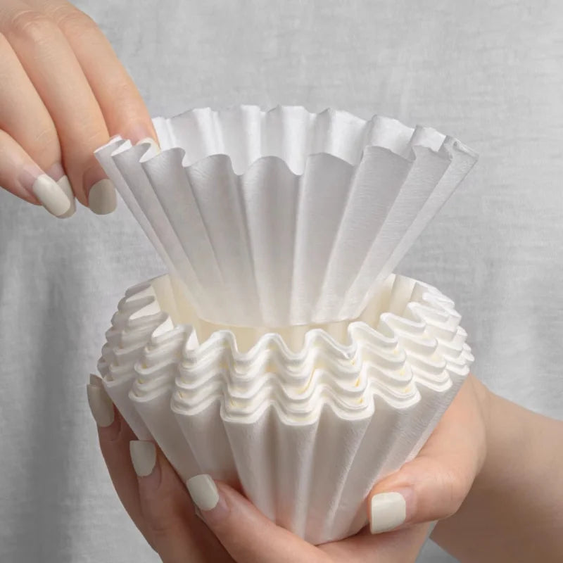 YRP Coffee Filter Papers 50 Sheets 1-2Cups 3-4Cups Paper Filter #155  #185 Pour Over Coffee Dripper & Wave Dripper Barista Tools