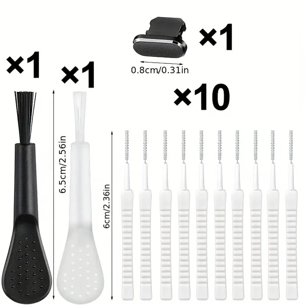 Mobile Phone Charging Port Type C Dust Plug for iPhone 16 15 14 Pro Max Cleaner Kit Computer Keyboard Cleaner Tool Clean Brush