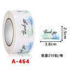 250Pcs Rectangle Thank You for Your Order Stickers Labels for Small Business Decor Sticker Stationery Supply 2.5*3.8cm