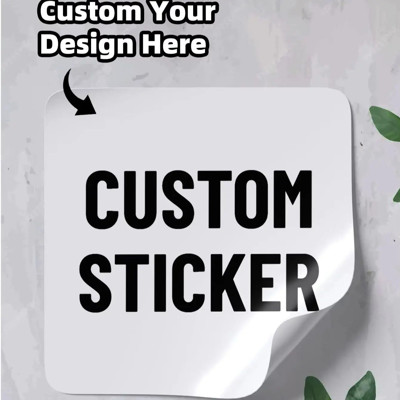 1/60/120/240 Custom Square PVC Stickers Waterproof Personalized for Party, Label, Packaging