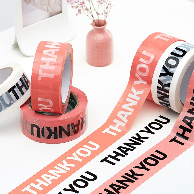THANK YOU Packing Sealing Transparent Adhesive Tape for Small Business Supplies Shipping Express Packaging Gift Box Decor
