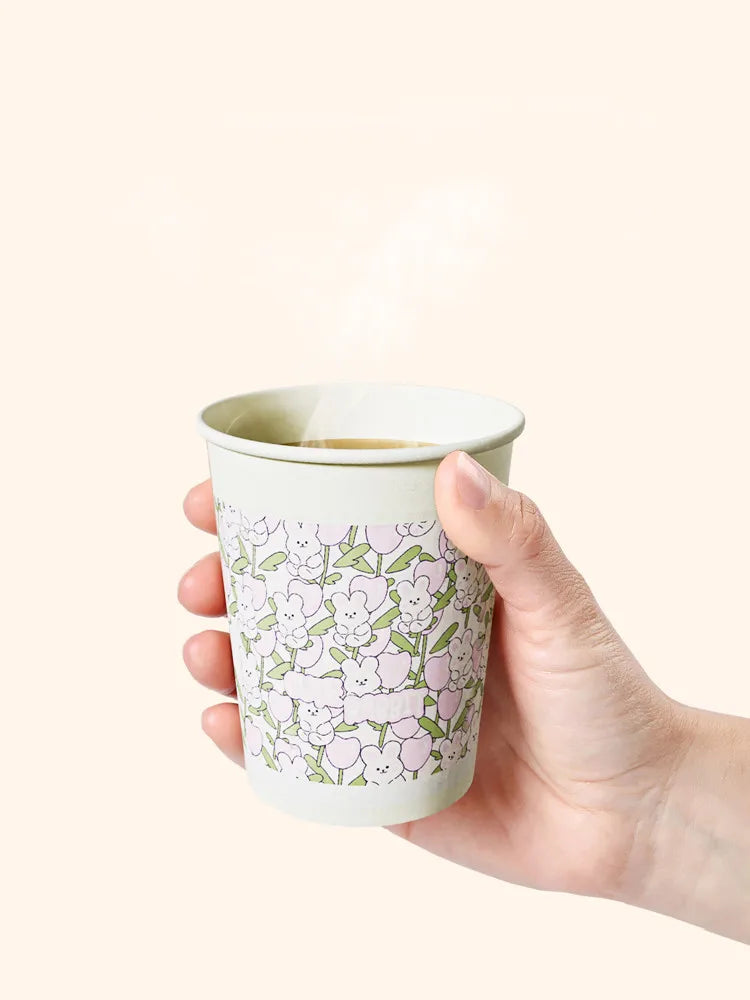 60pcs Disposable Paper Cups Thickened Food-grade High-temperature Coffee Cups Home Party Teacup Picnic Portable Water Cups