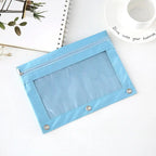 Zippered Binder Pencil Pouch Pen Case Stationery Multicolored B5 File Holder PVC With 3 Rings Pencil Case Folder File Package